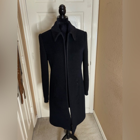 Bella Bicchi Women's classic Angora And Virgin Wool coat black Size 6 - Picture 9 of 13